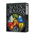 Box of 'Seven Dragons' card game with colorful dragon illustrations on a white background