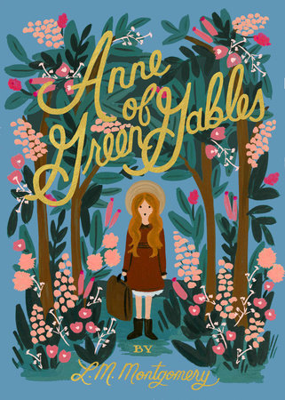 Whimsical cover art for classic novel Anne of Green Gables
