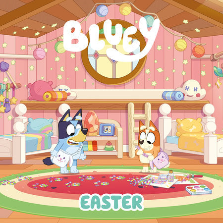 Children's room with cartoon characters and Easter theme