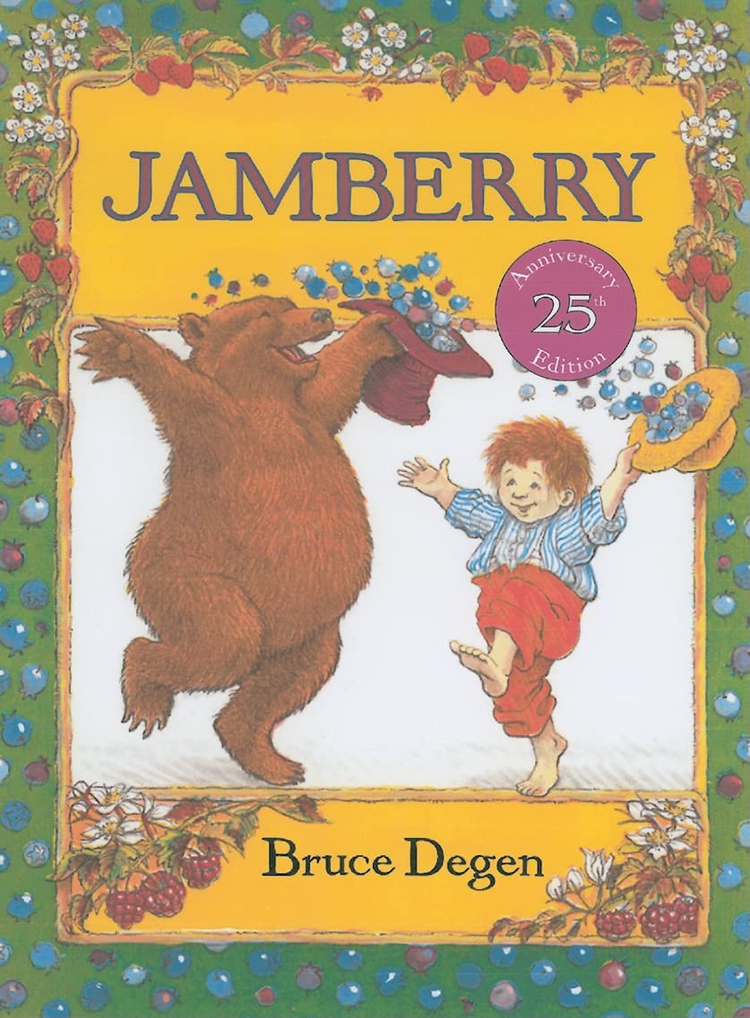 Book cover of 'Jamberry' by Bruce Degen with a bear and child illustration.