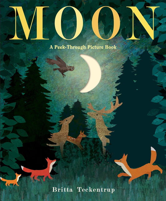 Book cover of 'MOON' with animals and a moon illustration