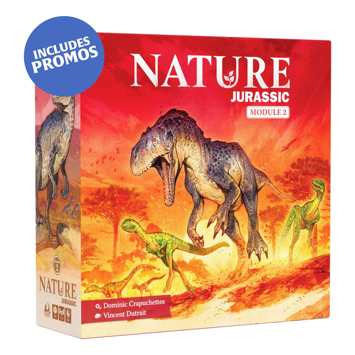 Nature Jurassic Module 2 packaging with dinosaurs on a red background