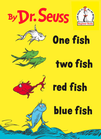 Yellow background and colorful fish for cover art to book One Fish, Two Fish, Red Fish, Blue Fish