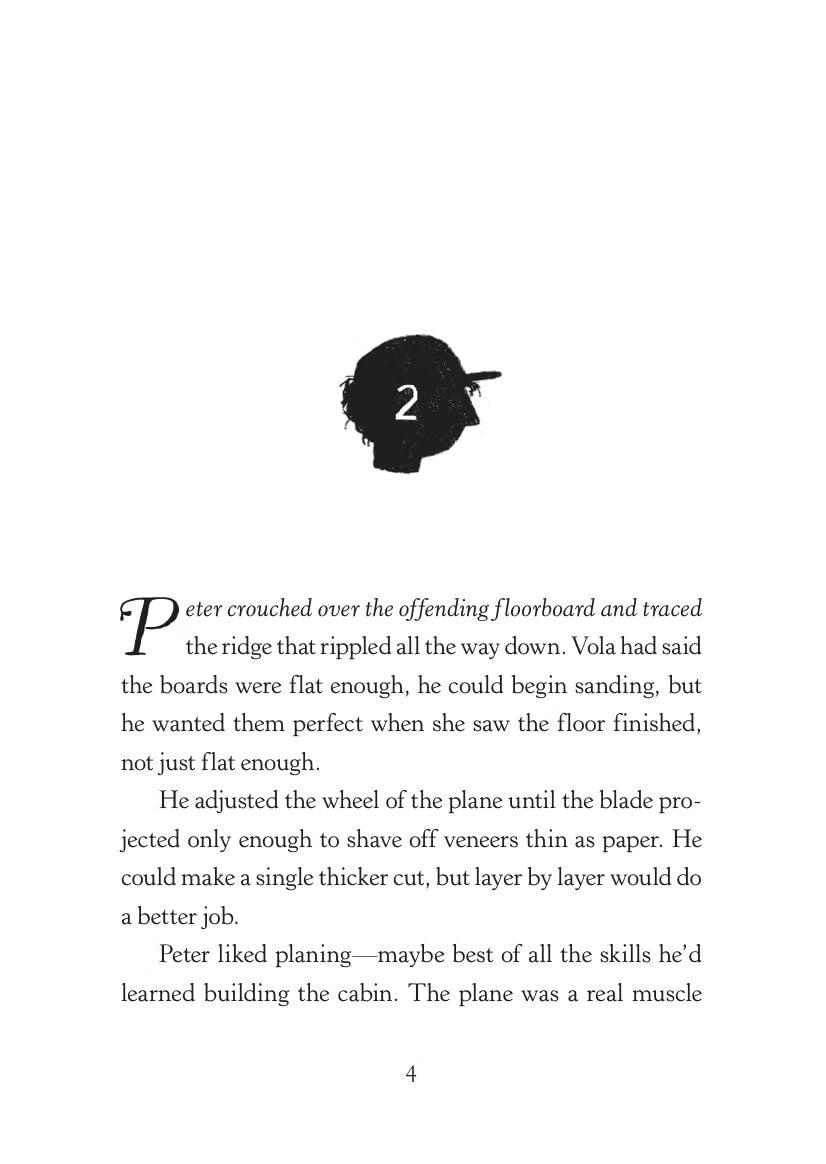 A single printed page from a book or magazine with a black oval logo at the top containing the number 2, followed by a paragraph of serif text starting with a large capital P. The page is white with black text and a small page number 4 at the bottom center.