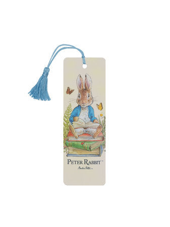 Bookmark with classic Peter Rabbit print and blue tassel