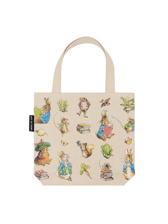 Mini beige tote with classic Peter Rabbit print