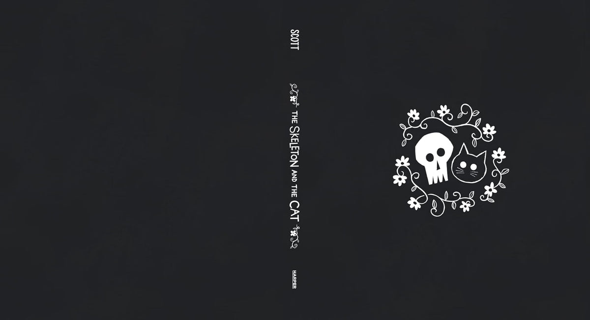 A minimalist black cover design with vertical white text reading 'SCOTT' and ' SAY THE SILENCE OR LET THE CAT SPEAK' alongside a white skull-and-cat floral emblem on the right.