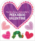 Book cover of 'The Very Hungry Caterpillar's Peekaboo Valentine' with a heart design and caterpillar illustration.