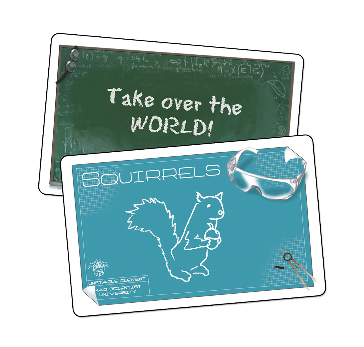 Cards depicting direction and player action card for game